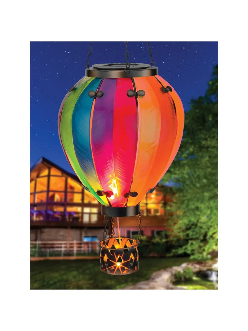 Regal Art Hot Air Balloon Light  Outdoor Solar LED Lighted Lantern, H