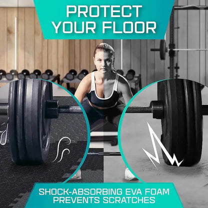 Yes4All Exercise EVA Mat, 120 Sq. Ft, Non-Slip, Durable, Easy Assembly, Home Gym Flooring