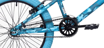 Kent 20″ Incognito Girl’s BMX Bike, Turquoise Camouflage, Steel Frame, Ages 8-12, Dual Caliper Brakes