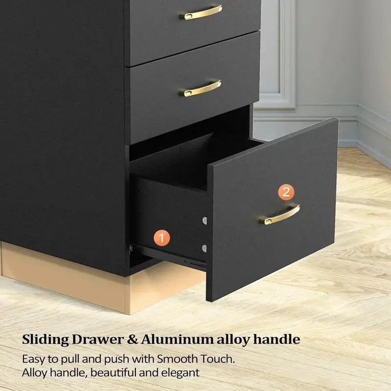 OmySalon 3-Drawer Salon Station  Mobile Barber & Spa Storage Cart with Adjustable Shelves and Casters
