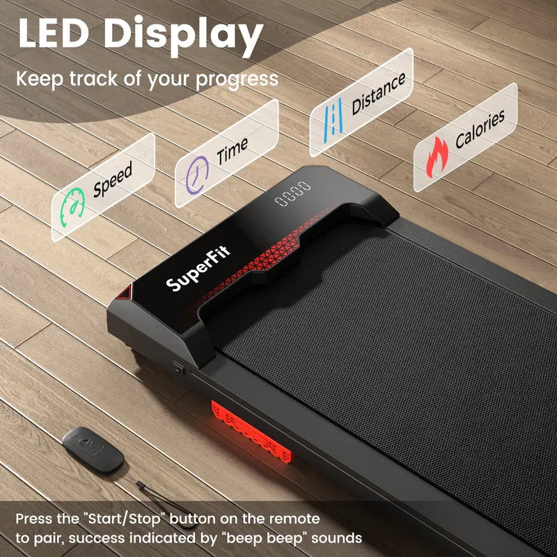 2.5HP Under-Desk Walking Pad  Compact Treadmill with Remote, 340 lb Capacity & Quiet Operation