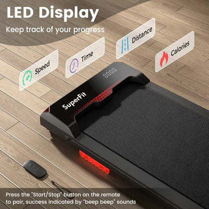 2.5HP Under-Desk Walking Pad  Compact Treadmill with Remote, 340 lb Capacity & Quiet Operation