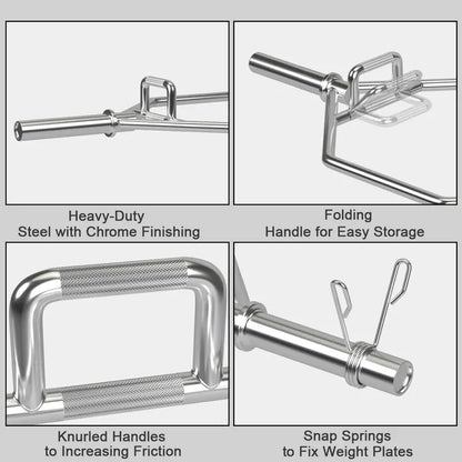 56-Inch Foldable Olympic Hex Bar  Trap Bar with Knurled Handles for Strength Training