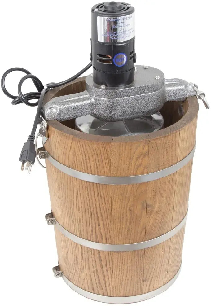 6-Quart Electric Ice Cream Maker with Classic Wooden Tub