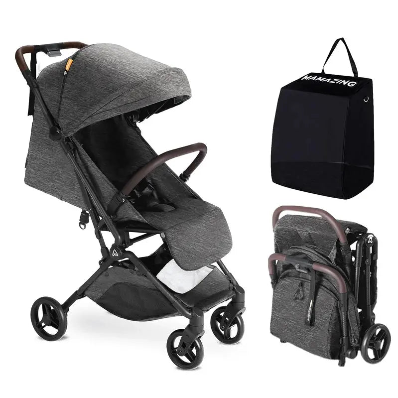 Mamazing Travel Stroller  Ultra-Lightweight Carbon Fiber Frame, FAA-Approved Compact Fold