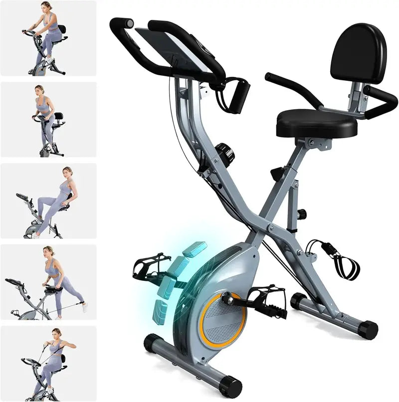 817X Foldable Indoor Exercise Bike  16-Level Magnetic Resistance, 300 LB Capacity, Quiet 2025 Design