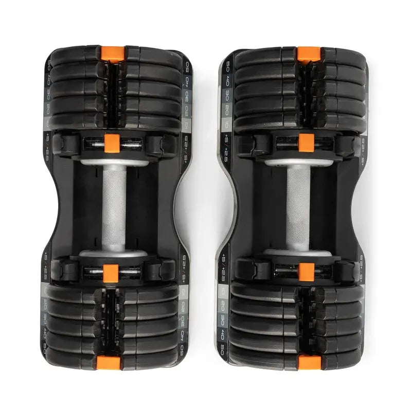 NordicTrack Select-A-Weight Dumbbell Set  Adjustable 55 lb. Pair with Easy Dial-Select Mechanism