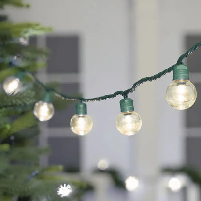 58.1′ 100-Count Warm White G30 LED Christmas Lights  Green Wire, UL-Certified, Indoor/Outdoor Decor