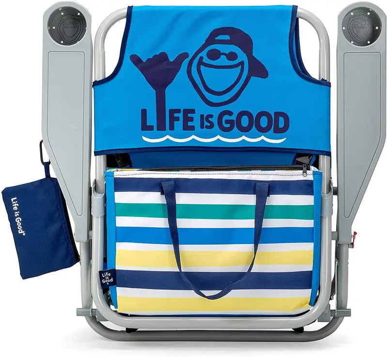 AKE Blue Compact Beach Chair  Lightweight Short-Seat Design