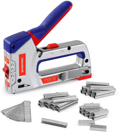 WORKPRO Manual 4-in-1 Staple & Brad Gun  Includes 3000 Staples & 1000 Brads