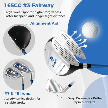 Junior Golf Set for Ages 1113 — Right-Handed Complete Clubs with Stand Bag