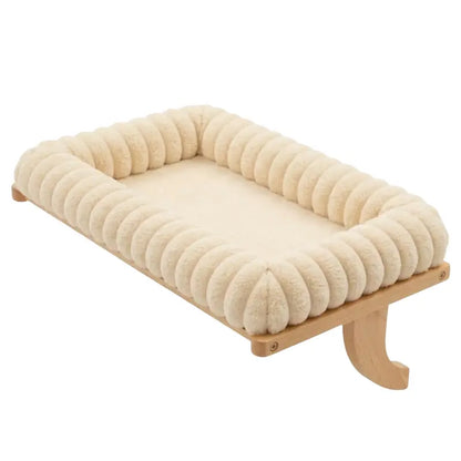 Wood-and-Metal Cat Window Perch with Zippered Cushion and Secure Mounting