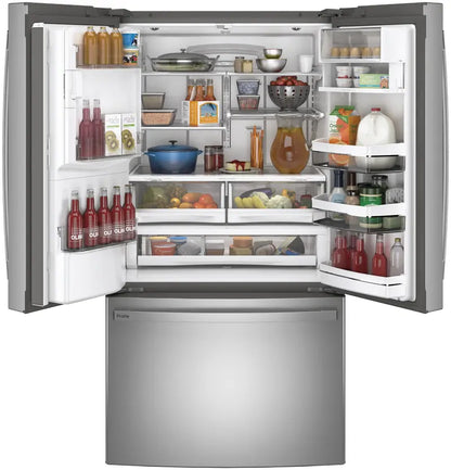 GE Profile ENERGY STAR French-Door Refrigerator | 27.7 Cu. Ft. Fingerprint-Resistant Counter-Depth Model with Advanced Cooling & Smart Features
