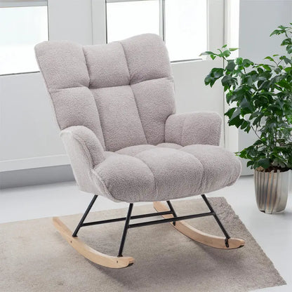 SAETSFEG Nursery Rocking Chair — Ergonomic High-Back Design for Comfortable Feeding and Relaxation