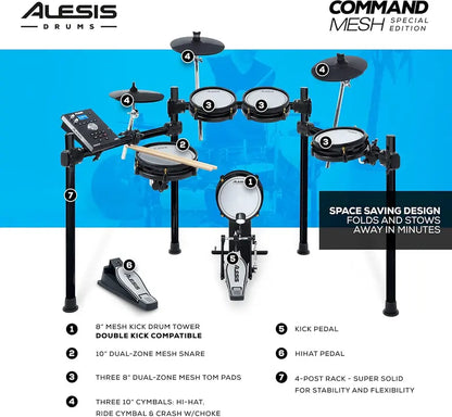 Alesis Command Mesh SE Drum Kit  Professional-Grade Electric Drum Set with USB MIDI and 600 Sounds