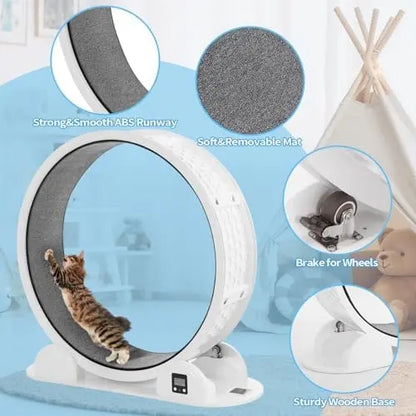 41″ Cat Exercise Wheel with Pedometer  Fast, Easy Installation for Indoor Cat Fitness