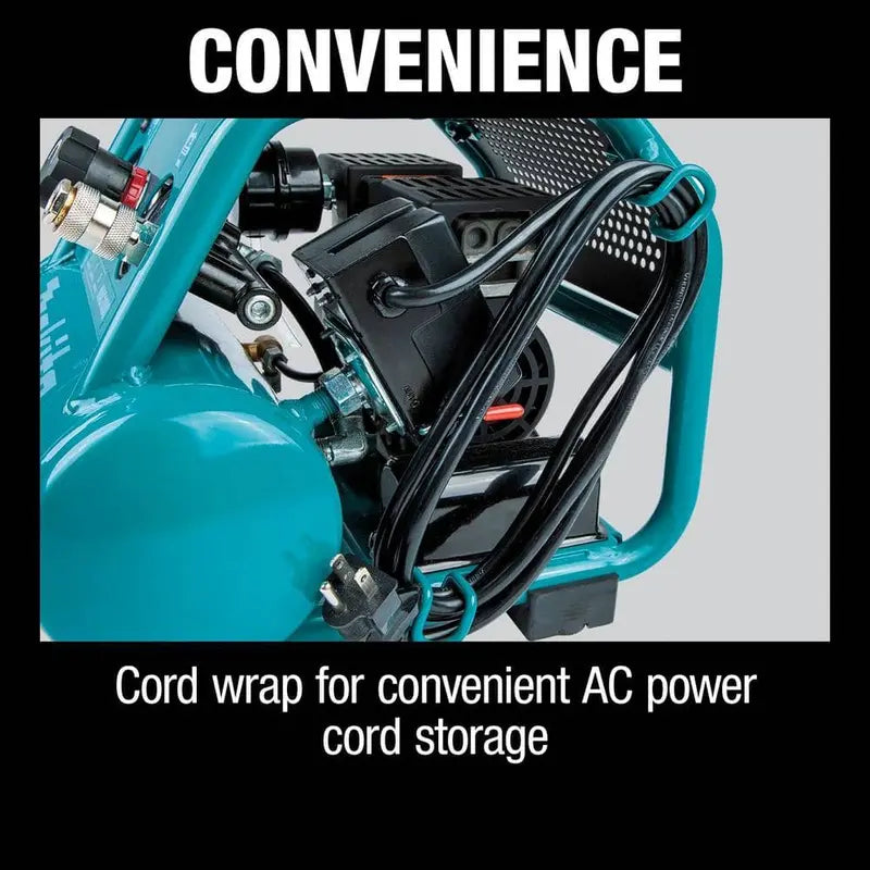Makita Quiet Series, 1/2 HP, 1 Gal. Compact, Oil-Free, Electric Air Compressor MAC100Q