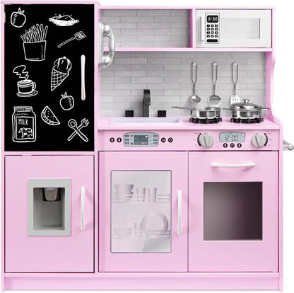Wooden Pretend Play Kitchen Toy Set for Toddlers and Preschoolers