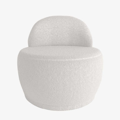 Fauteuil écru en tissu effet laine bouclée