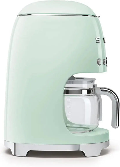 Smeg Retro-Style Drip Coffee Maker — 10-Cup Capacity, Pastel Green Finish, 50s Aesthetic