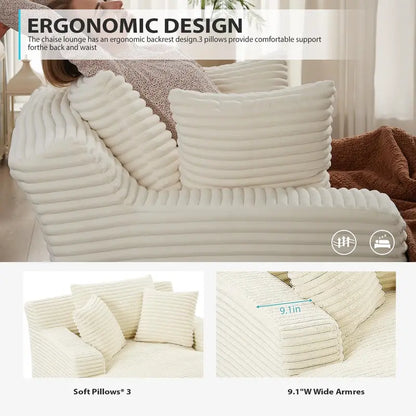 50-Inch Oversized Corduroy Recliner Sofa Bed  Deep-Seating Cloud Lounge Chair