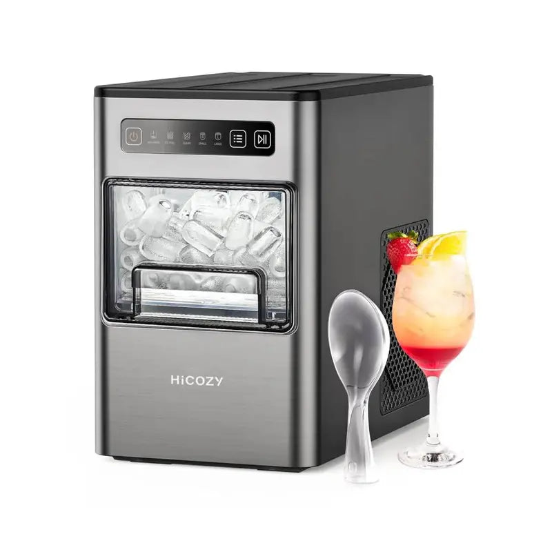 HiCOZY Countertop Ice Maker  Rapid 6-Minute Ice Production with Auto-Clean Function