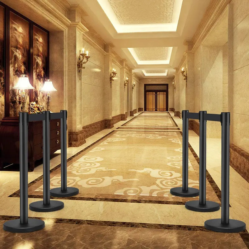 6-Piece Retractable Belt Stanchion Set for Crowd Management and Event Layouts