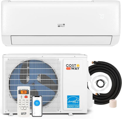 COSTWAY 11,500 BTU Mini-Split Air Conditioner  115V, 17 SEER2 Inverter System with Wi-Fi Control