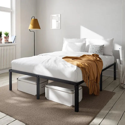 Amolife Heavy Duty Queen Size Metal Platform Bed Frame with 16.5  Large under Bed Storage Space