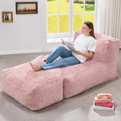 Hobestluk Extra-Large Memory Foam Bean Bag Lounger  Cordless Lounge Sofa for Adults