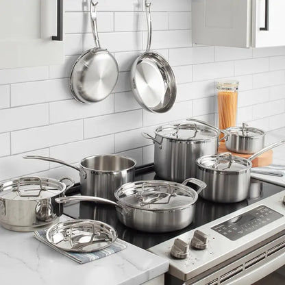 Cuisinart MultiClad Pro 13-Piece Stainless Steel Cookware Set  Triple-Ply Construction, Oven-Safe, Dishwasher-Safe, Sleek Silver Finish