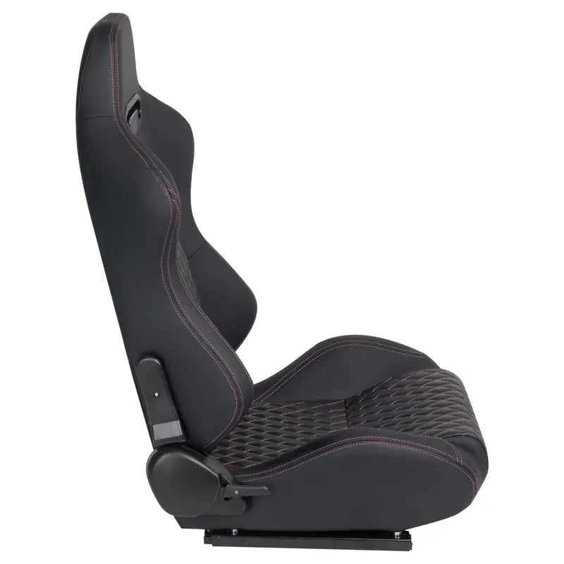 Premium Racing-Style Car Seat Set  Dual-Slider Design with Synthetic Suede Upholstery (Pair)