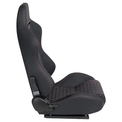 Premium Racing-Style Car Seat Set  Dual-Slider Design with Synthetic Suede Upholstery (Pair)