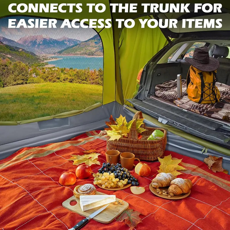 Heavy-Duty SUV Camping Tent with PU3000mm Rainfly — Double-Layer Waterproof Car Tent