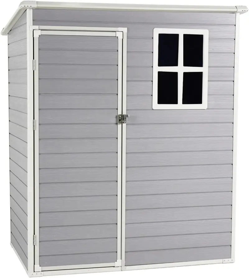 5′ x 3′ Grey Resin Utility Storage Shed with Ventilated Window