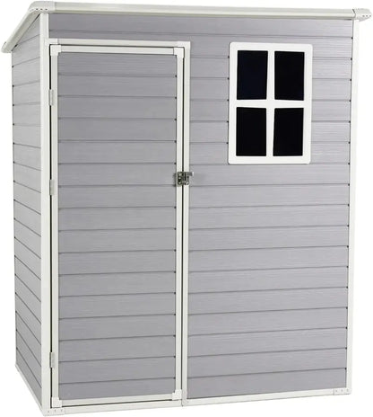 5′ x 3′ Grey Resin Utility Storage Shed with Ventilated Window