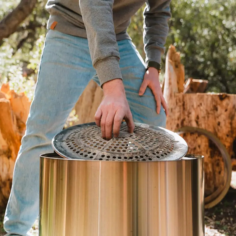 Bonfire 2.0 Smokeless Fire Pit  Portable Stainless Steel Wood Burning Fireplace with Removable Ash Pan, 14″x19.5″, 20 lbs, Deep Olive, Ideal for Camping