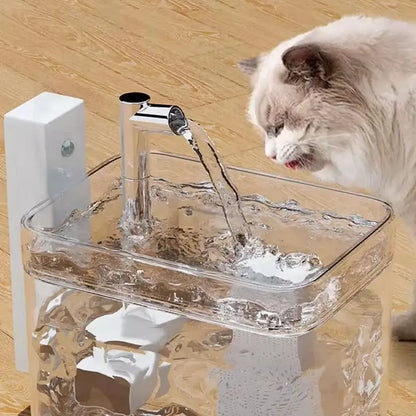 Wireless Rechargeable Cat Fountain  1.5L Motion-Activated Design with Quiet Pump & Filter for Small Pets