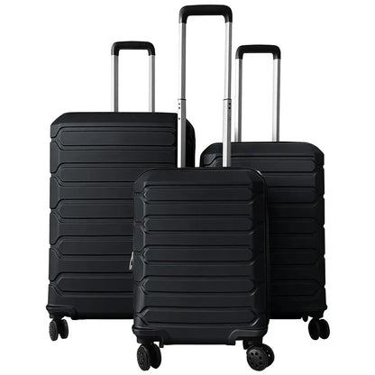 Lightweight 3-Piece Hardshell Spinner Luggage Set — 20/24/28 Inch (Classic Cross Stripe Design)