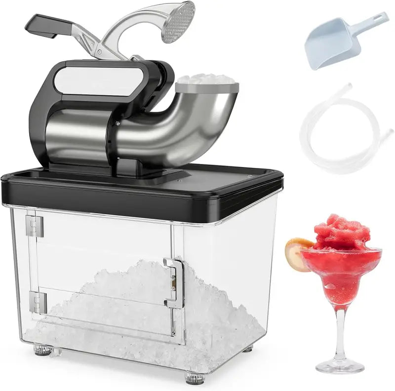 ETL-Certified Ice Crusher  660 lb/hr Capacity, Dual-Blade Stainless Steel Cone Crusher, 120V (Gray)