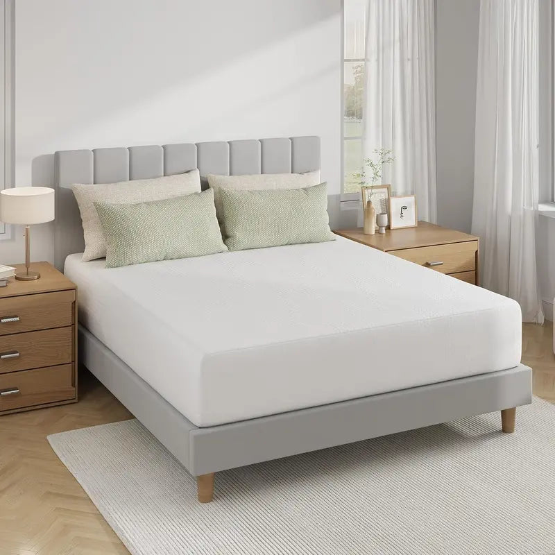 Novilla 12-Inch Gel-Infused Queen Mattress in a Box: Pressure-Relieving Cooling Memory Foam Bed with CertiPUR-US Certification and Breathable White Cover