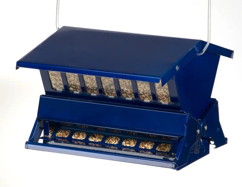 Woodlink Squirrel Resistant Hopper Metal Bird Feeder, Blue