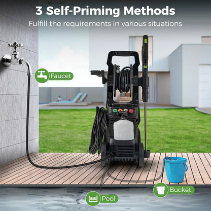 1.2 GPM Electric Pressure Washer  2150 PSI Output with 4 Quick-Connect Spray Nozzles