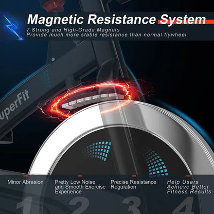Magnetic Resistance Stationary Bike with Quiet Belt Drive and Ergonomic Design