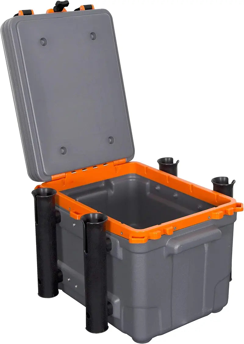 Kayak Krate Kayak Tackle Storage with 4 Rod Holders, Portable Plastic, Water Resistant, Fits Angler Boats