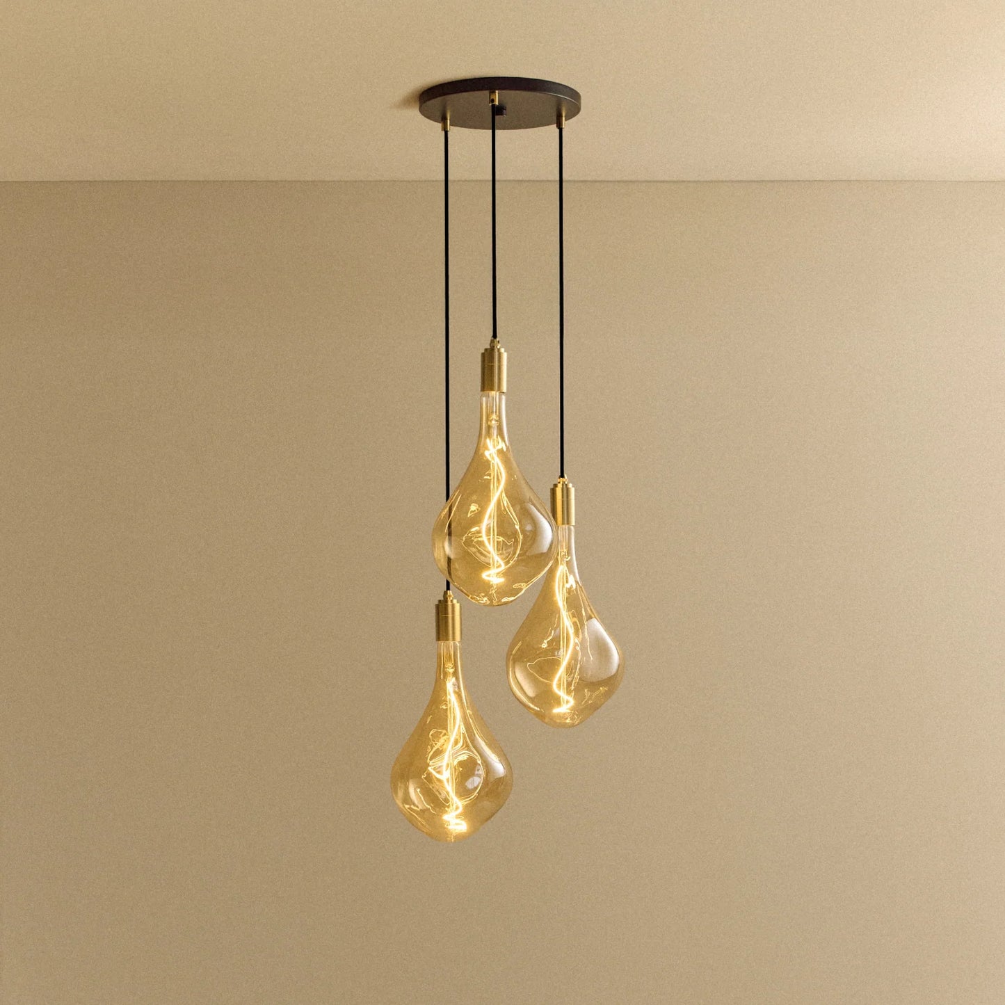 Triple Pendant in Brass + Voronoi III
