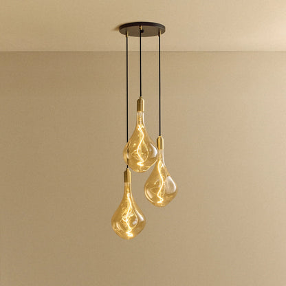 Triple Pendant in Brass + Voronoi III