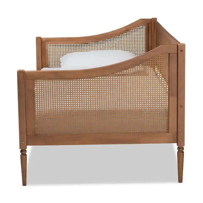 Ogden Twin Daybed  Mid-Century Modern Synthetic Rattan Lounger with Clean Lines