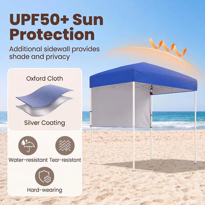 6 x 4-Foot Pop-Up Canopy  UPF 50+ Sun-Shade Tent with Quick-Setup Design & Half Sidewall