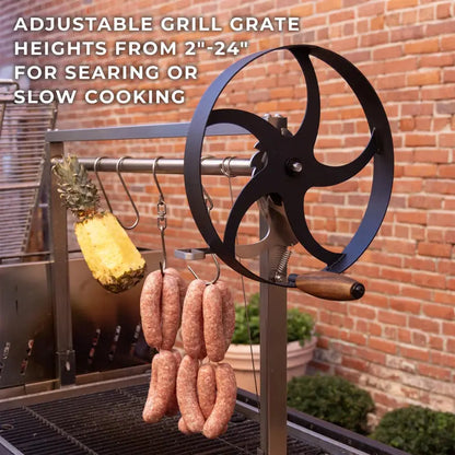 Backyard Discovery Santa Maria XL Asado Grill  Dual-Fuel (Wood/Charcoal) Outdoor Cooking Station with Steel Firebox & Clamp System